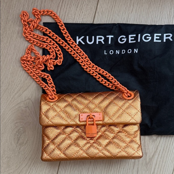 Kurt Geiger Handbags - Kurt Geiger Metallic Orange Crossbody Bag